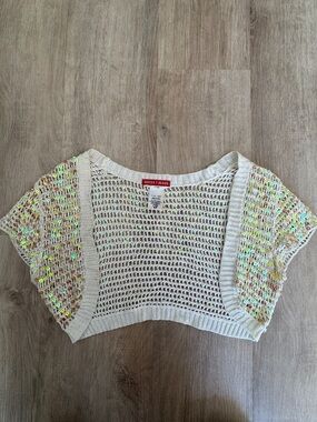 Guess Vintage Sequins Cropped Shrug Y2K Sz S